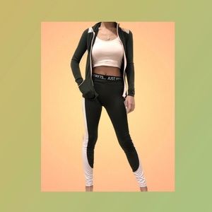 Green and pink tracksuit